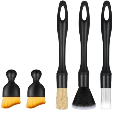 5 PCS Car Detailing Brushes, Car Interior Cleaning Brush, Cars Detailing Brushes Duster, Soft Bristles, Dust Removal Brushes for Cleaning Interior, Exterior, Air Vents of Cars