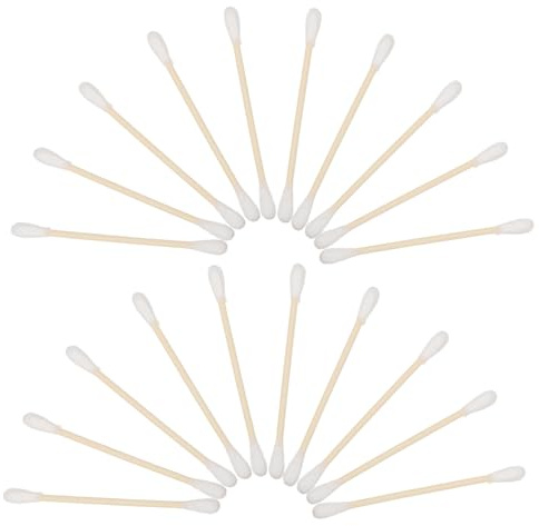 SAFIGLE 100 Stück Dual ended Wattestäbchen aus Sanftem Bambus Vielseitige Reinigungstupfer für Make up Ohren Feinstreinigung Kompakt Leicht Hautfreundlich für Unterwegs und