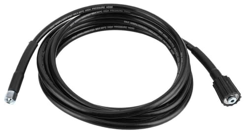 Cryfokt Manguera de Limpieza de Agua de Alta Presión Duradera para K2 K3 Tubo de Lavadora de Coche 40 MPa/5800 PSI, Tubo de Extensión de Goma Negro para Aplicaciones de Agua Fría, 6 Metros (15 m /