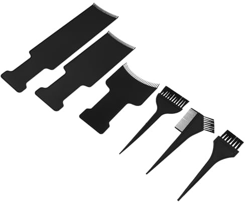Ipetboom Kit de Coloración del Cabello Diseño Simple y Fácil de Llevar 6 Placas de Plástico Negro para Uso en Salones y Cuidado Privado