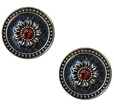 Boucles d'oreilles à tige vintage en forme de tournesol noir pour femme – Bijoux noirs | Boucles d'oreilles rondes rétro audacieuses