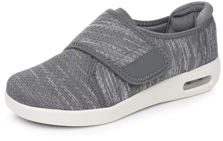 VibeCraft Diabetesskor Med Bred Tåbox - Anpassade För Svullna Fötter Och Neropati - Tryckreducerande Sula Oslipande Sål Andningsaktiv Textil För Daglig Användning