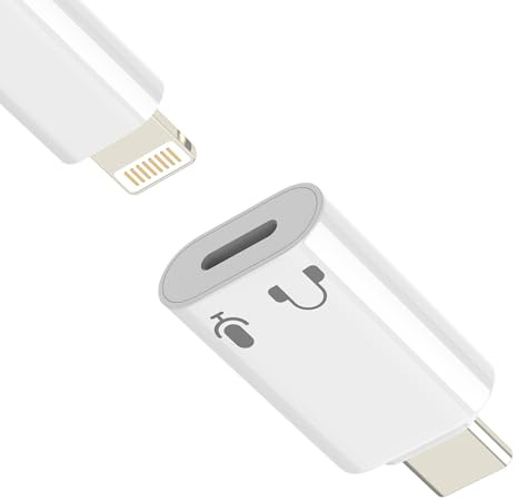 Lightning Auriculares Jack Adaptador a USB C para iPhone 17 16 15 Pro Max Compatible con Samsung S25 para Apple para iPad Audio Jack Cable a Micrófono DAC Headphone Lightnning Lighting Tarjetas de
