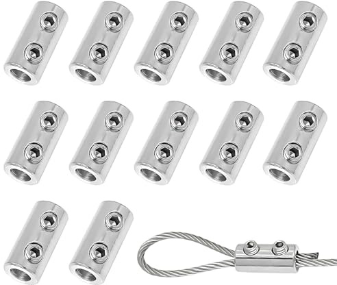 12 abrazaderas de hebilla de cuerda de alambre de acero, doble agujero, clip de metal, sujetadores de bloqueo ajustables, herramientas de eslingas de hardware duraderas, tornillos ajustables