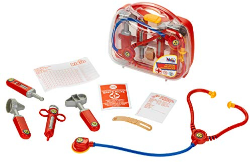 Theo Klein 4266 Arztköfferchen mit Zubehör I Stethoskop, Spritze u.v.m. I Koffer mit transparentem Deckel I Maße: 21,5 cm x 9 cm x 20 cm I Spielzeug für Kinder ab 3 Jahren