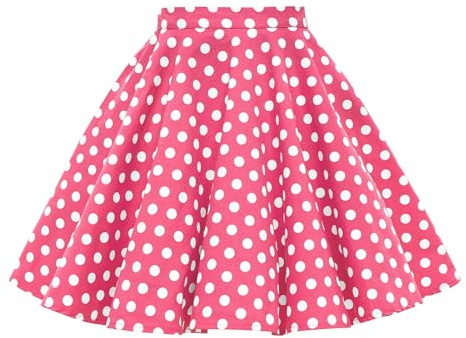 BlackButterfly Bambini Vintage Rockabilly Anni 1950 Gonna di Ragazze (A Pois - Rosa, 13-14 Anni)