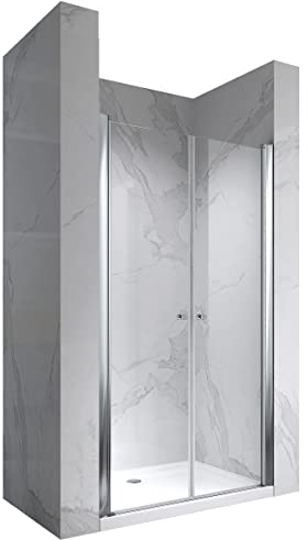 i-flair Duschtür 72x180 cm Verstellbereich von 72-76 cm, Höhe: 180 cm, Duschabtrennung aus 6 mm durchsichtigem ESG Sicherheitsglas mit Nanobeschichtung und Hebe-Senkmechanismus - DTC