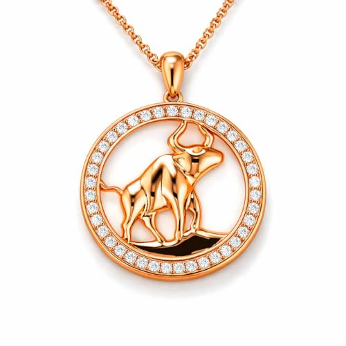 PAVELS Eclipse Kollektion Sternzeichen Halskette Roségold – 12 Tierkreiszeichen Konstellation Anhänger – Astrologie Schmuck Geschenk für Damen