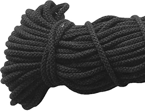 Mississhop Kordel 8 mm I 50 m I00% Baumwolle Baumwollkordel Seile Anthrazit Ø 8mm