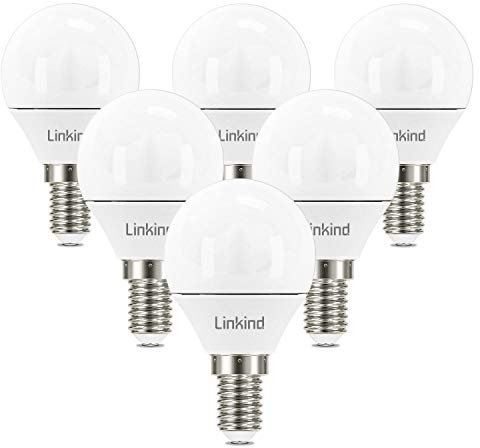 Linkind E14 LED Golf Ball Lampe 4.9W, Ersetzt 40 Watt, 470Lm 3000K Warmweiß G45/P45 Birne E14 Energiesparlampe in Tropfenform, nicht Dimmbar, 220-240V, 6 Stück