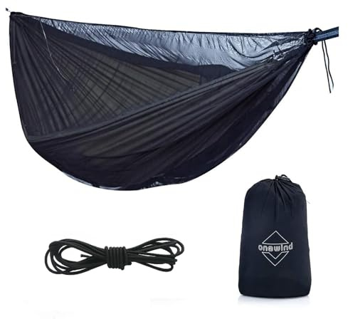 onewind Hängematte Moskitonetz, Camping Insektennetz | No-see-ums Netz, Leichtes Camping Bugnetz für Einzel- und Doppelhängematte zum Wandern Rucksackreisen