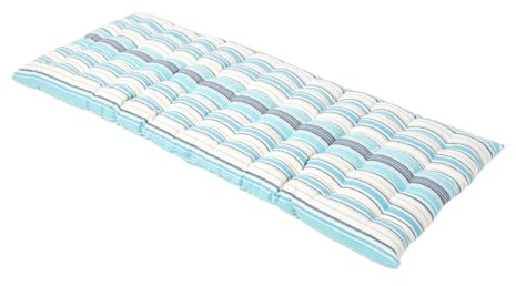 Homescapes Bankauflage 2-Sitzer New England gestreift – Sitzkissen Bank Outdoor/Indoor, Oeko-TEX-Zertifiziert, waschbare Sitzauflage für Gartenbank & Sitzbank, blau-weiß, 108x42 cm