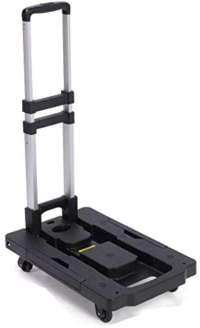 qiuqiu Sack Truck Folding Small Platform Trolley Trolley Multifunctional Hand Trolley Foldable Truck with Wheels and Comfortable Rubber Handle Transport Trolley for Home Yard