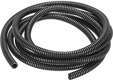 DMiotech 10mmx6.5mmx2m PP No-Dividido Corrugado Tubo Interior Exterior Cables Gestión para Envoltura Ordenado Oficina Jardín