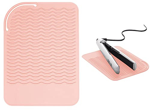 Tappetino Resistente al Calore per Capelli, Silicone Resistente al Calore per Arricciacapelli Piastra, Tappetino Resistente Al Calore per Ferri Arricciacapelli, Stuoia di Silicone Termoresistente