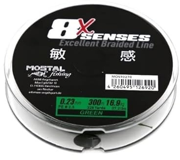 Mostal 8X Senses 150m Green 0,08mm / 4,9kg Geflochtene Schnur