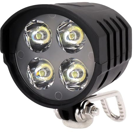 Electric Bike Headlight, 1.6m/5.2ft Wire Length 12W Power Bike Headlight Super Bright Bike Light 36V 48V 52V 60V for Electric Bikes and Scooters Night Riding, Headlamp for Cycling Safety