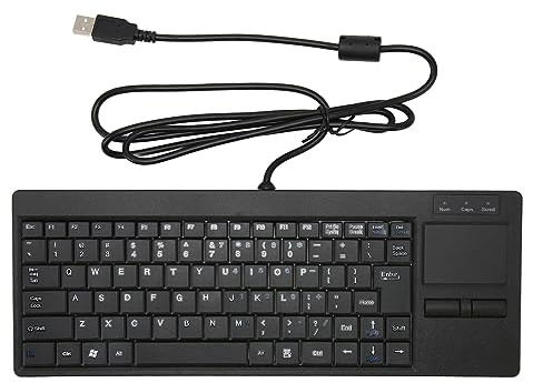 Vikye Industrietastatur, Kabelgebundene X-Tastatur mit Scherenfußstruktur, Plug-and-Play-IPC-Tastatur-Touchpad für Industriesteuerung (USB-Schnittstelle mit HUB-Funktion)