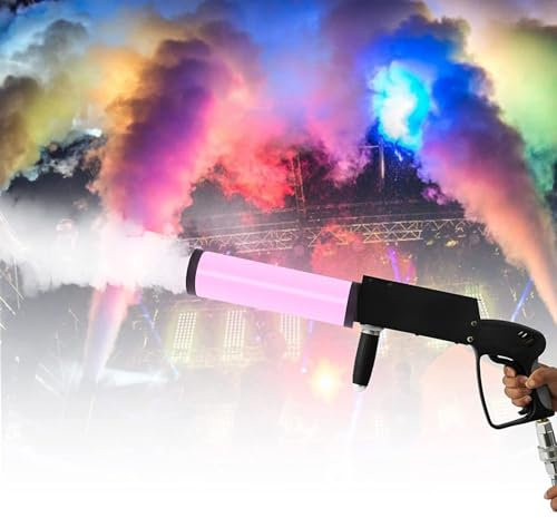SenhE Machine à Brouillard à Jet de CO2, Machine à Fumée de Pistolet à Brouillard Portatif de CO2 avec Effet de Lumières LED, pour Effets DJ, Soirées Disco, Spectacle en Direct, Bar