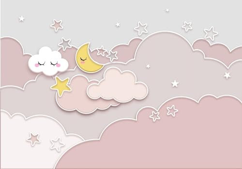 Non-Woven Murals Kids Wood Effect Boys Girls 3D Black and White Hand-Painted Pink Three-Dimensional Starry Sky Clouds Grey Silver Graffiti Living Room Bedroom Kitchen Wallpaper