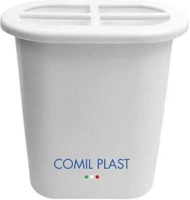 Comil Plast | Portafiori Interno in plastica per Vaso da cimitero Ovale Colore Bianco | Larghezza 12 cm, Altezza 15 cm con ghiera in Plastica Inclusa