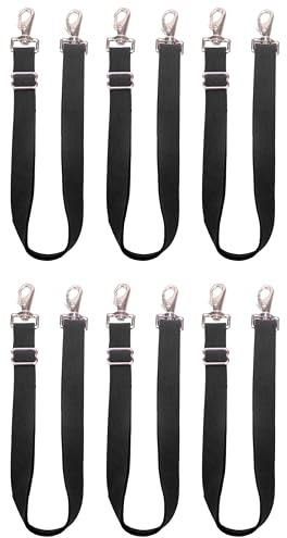 Elastische Beingurte für Pferdedecken, Pferdedecke, Ersatz-Beingurt (6 Stück, schwarz), 6 Stück