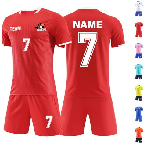 LAIFU Personalisierbare Fußballtrikots für Erwachsene Personalisierte Kindertrikots mit Namen, Nummern und Logos Atmungsaktive Fußballtrikots