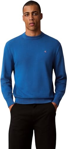 Calvin Klein LS Ez Cotton Crewnk Sweater 12Gg Lv04Rc309G, Maglione, Uomo, Blu (Royal Lagoon), M