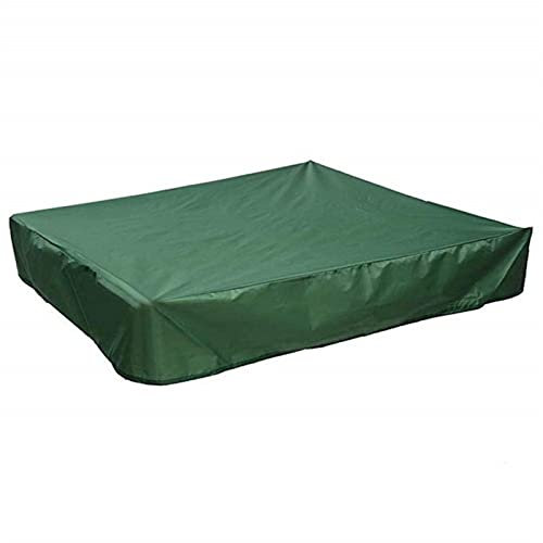 Sandkastenabdeckung aus Oxford-Stoff, wasserdicht, mit Kordelzug, quadratisch, 180 x 150 cm, grüner Staubschutz für Garten-Sandkasten