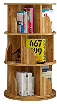 Kinderregal, drehbar, um 360 Grad drehbar, vom Boden bis zur Decke, für Bilderbücher, Zuhause, einfaches kleines Bücherregal, Organizer für Babys und Kinder (Braun, 40 x 98 cm)