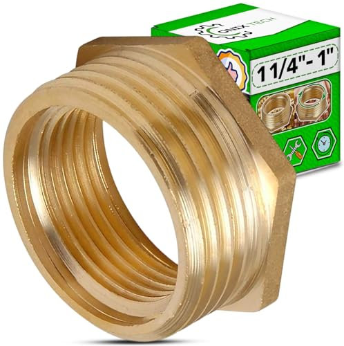 Reducer Brass 1 1/4- 1 with External and Internal Thread for Connecting Pipe - ONIX TECH