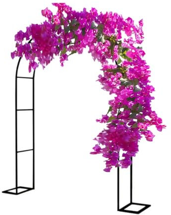 Arco de Rosa, Arco de Metal Grandes, Base Removible, para Plantas Trepadoras y Decoración de Patio, Bodas Decoracion de Arco(Black,H2.2mxW1.8m)