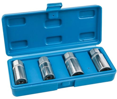 Janasiba 4-Teiliges Stehbolzenausdreher-Set, Steckschlüssel zum Entfernen Abgebrochener Stehbolzen, Metrisches Stehbolzenausdreher-Werkzeug, Antriebsmutternausdreher, Stehbolzenabzieher