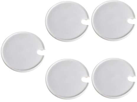 Mikinona 5 Tapas de Taza Material Apto para Alimentos de Cerámica de Color Blanco Mate Diseño Creativo y Boca para Cuchara Adecuado como Obsequio para Inauguración de Casa