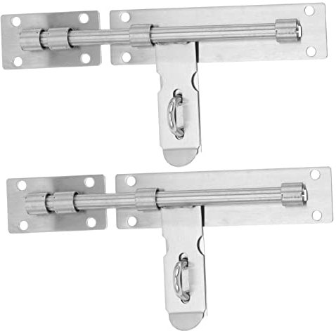 HOLIDYOYO 2pezzi Serratura Scorrevole Della Porta in Acciaio Inox Chiavistello Per Porta Scorrevole Laterale Serratura Della Funzionamento Fluido Applicabile Per Porte in Recinzioni Bagni e