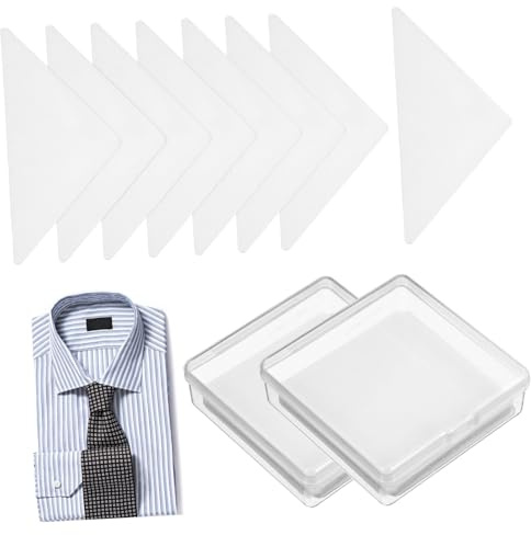 CONGARTENO Stecche Colletto Camicia Uomo in Pvc Bianco Adesive 60 Pezzi per Mantenere Colletto Rigido e Ordinato senza Forare la Camicia, per Meeting e Appuntamenti