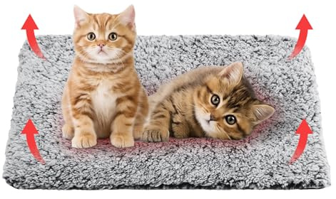 Luvore Selbstheizende Decke für Katzen & Hunde, Haustiere Wärmematte, Wärmedecke Ohne Strom Flauschig und Weich Katzenbett Waschbar 40x50cm