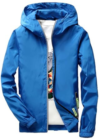 Regenjacke Herren Wasserdicht Sonnenschutz Packbare Ultraleichte Windjacke Fahrrad Regenmantel mit Kapuze Einfarbig Outdoorjacke Atmungsaktiv Dünne Ölzeug Sommerjacke regenponcho für Herren