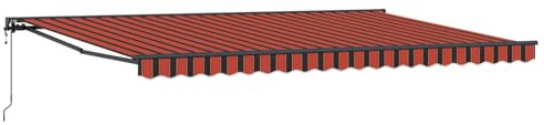 vidaXL Toldo Retráctil Naranja y Negro 500 x 300 cm Aluminio y Tela, Toldo Semi-Cassette Moderno para jardín y terraza, Rectangular, diseño Flexible, fácil de Instalar y versátil