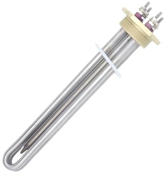 Bride Water Zeater Element DN32 Chauffe-eau à bride en cuivre Camper 300w/600w DC solaire avec tube thermostatique Élément chauffant 12v(Heater Female Thread,12v 300w BSP)