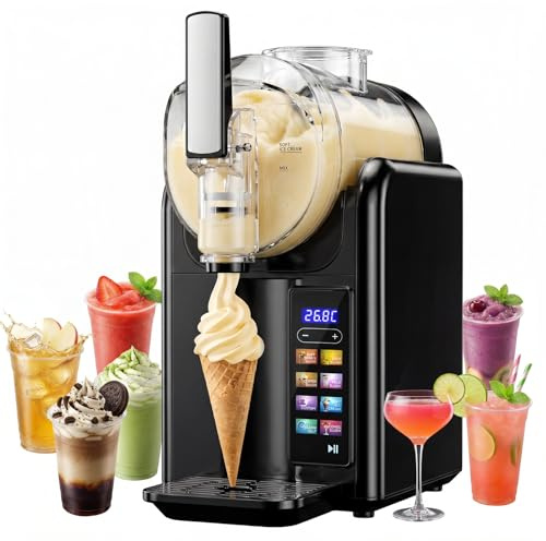Slush Maschine 2L slushie maschine,slush eis maschine 7 voreingestellte | softeismaschine für zuhause Maschine mit LED-Display Programme für Eiscreme, Smoothies, Milchshakes, Slush-Cocktails