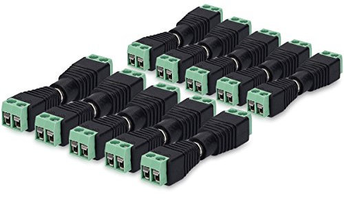 kwmobile 10x connettore DC maschio femmina - coppia connettori elettrici con morsetto a vite collegamento cavo elettrico 12V 2,1 x 5,5 mm