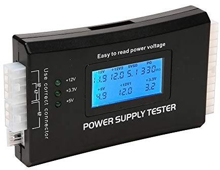axGear Power Supply Tester PC Computer LCD 20/24 Pin 4 PSU ATX BTX ITX SATA HDD Digital