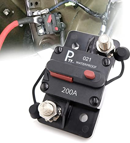 parts PTT Hi-Amp 3/8'' stud Leitungsschutzschalter 200 Amp 12V 48VDC Wasserdicht IP67 Thermischer Batterieschalter T3 Manueller Reset-Schutz für Marin Schwerlastwagen