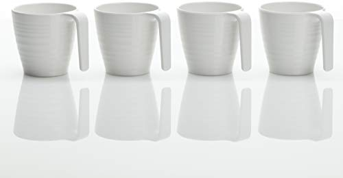 Flamefield Melamine Soft White Stacking Mug 4 Pack