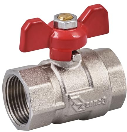 zencQ Kugelhahn mit Verschraubung 3/4 Zoll FF, Kugelventil aus Messing mit Hebel, Anschluss mit beide Innengewinde für Industrie,Wasserpumpen Tanks (3/4)