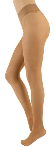 CALZITALY Medias Sin Costuras, Pantimedias Invisibles, Pantys Transparentes | 15 DEN | Natural, Negro, Azúl, Verde, Rosa, Rojo, Lunares | S, M, L, XL, XL | Made in Italy (M-L, TAN)