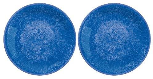 Auntie Morags Bali Brights Dark Blue/Indigo Melamine/Plastic/BBQ/Outdoor Side Plate Set (2)