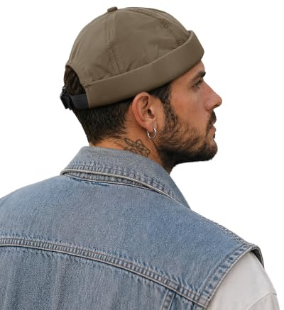 Clakllie Schnelltrocknend Docker Cap Sommer Cap Ohne Schirm Adjustable Hafenmütze Brimless Hat Rolled Cuff Harbour Hat Bikermütze Quick Dry Seemannsmütze