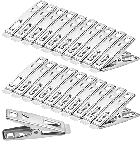 40 Piezas Pinzas de Ropa Acero Inoxidable, Pinzas Ropa Acero Inoxidable Multipropósito, Ropa De Lavandería Clip, Pinzas para Tender Ropa, Clavijas de Lavandería, para la Ropa Colgante Diaria